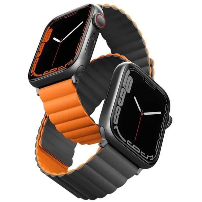 UNIQ Λουράκι Uniq Revix Reversible Magnetic για Apple Watch 42/44/45mm - Charcoal (Grey/Orange)