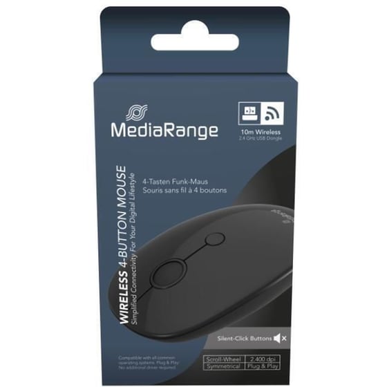 Mediarange MROS268 Ασύρματο Ποντίκι - Μαύρο image 1