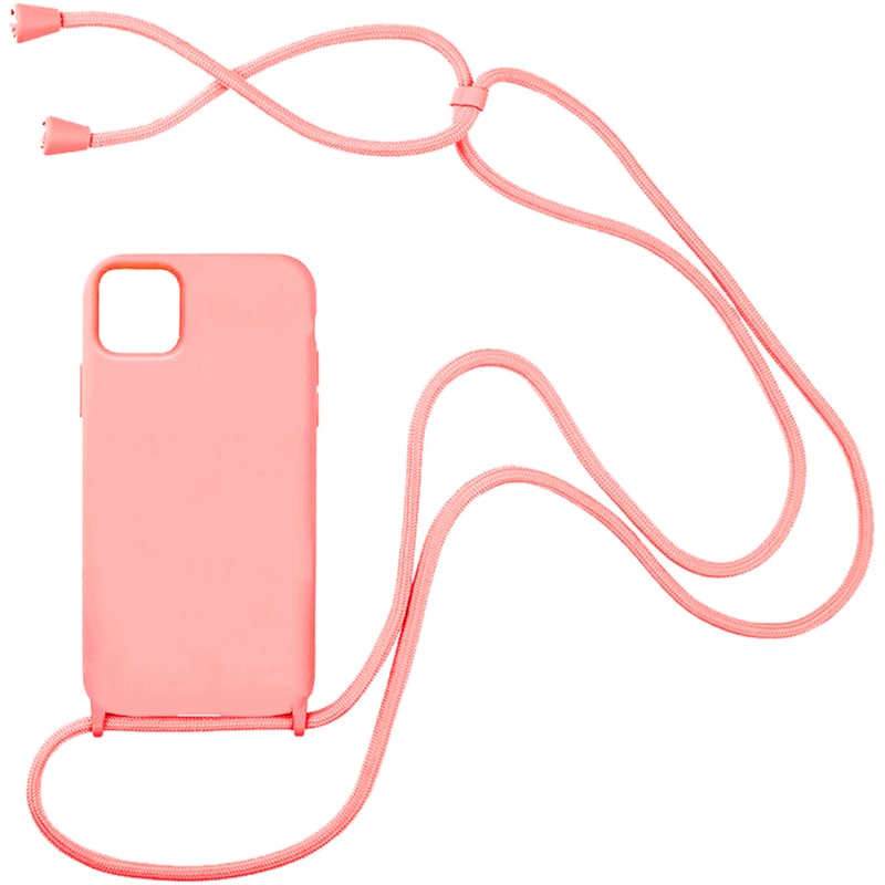 Θήκη Apple iPhone 11 - My Colors CarryHang Θήκη Σιλικόνης με Κορδόνι - Ροζ Ανοιχτό