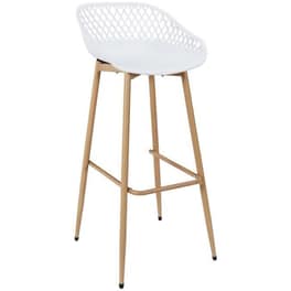 Σκαμπό Μπαρ Home Deco Factory Μεταλλικό  45x47.6x88 cm - Λευκό/Μπεζ
