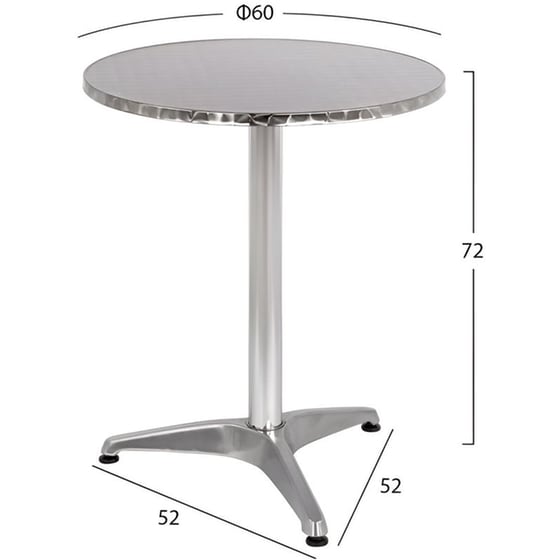 Τραπέζι Εξωτερικού Χώρου Homemarkt FRODO c58701 από Αλουμίνιο Φ60x72  cm - Ασημί image 1