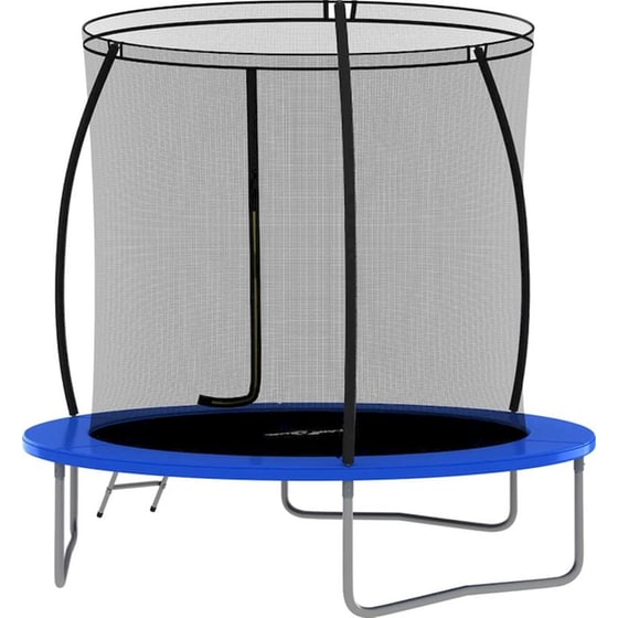 VidaXL Σετ Τραμπολίνου Στρογγυλό 244x55cm για έως 100kg - Μαύρο/ Γκρι/ Μπλε image 1