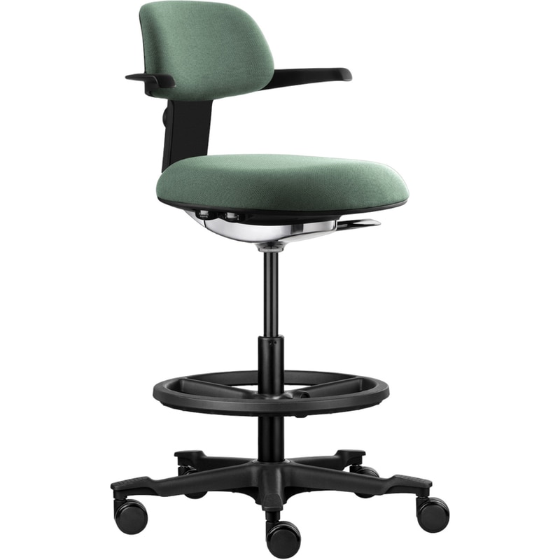 ERGOACTION Εργονομική Καρέκλα Γραφείου Ergoaction Sit-Stand NEC Υφασμάτινη - Μαύρο/Πράσινο