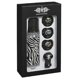 Rock Star Baby Σετ Δώρου Μπιμπερό 250ml, Πιπίλες Και Πιπιλοπιάστρα Zebra Rsb90109