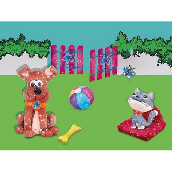 Σετ Πλαστοζυμαράκια Lisciani Barbie Glitter Dough House Kit με 5 Βαζάκια και Εργαλεία image 3