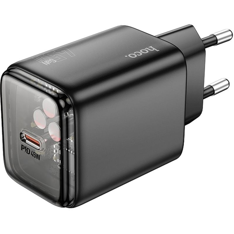 Φορτιστής Πρίζας Hoco N54 Monsoon USB-C 45W - Black