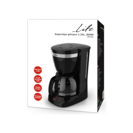 Καφετιέρα Φίλτρου Life CM-101 1,25L 800W Μαύρο image 4