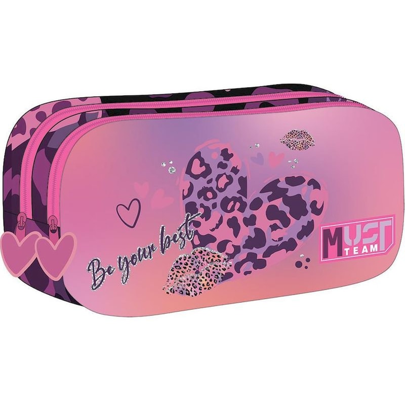 Κασετίνα Βαρελάκι Must Team Heart Print
