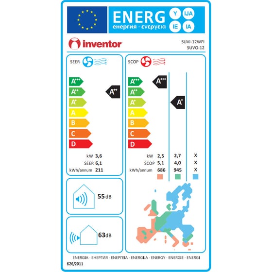 Κλιματιστικό Inverter INVENTOR Supreme SUVI-12WFI/SUVO-12 12000 BTU A++/A+++ με Ιονιστή και WiFi image 4