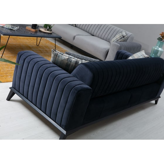 Τριθέσιος Καναπές 24Mall Carrara 220x92 cm - Μπλε image 6