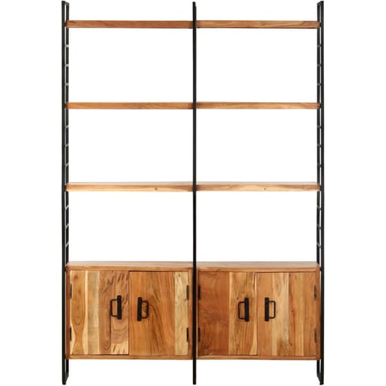 Βιβλιοθήκη VidaXL Μεταλλική με 2 Πόρτες 124x180 cm - Καφέ image 1