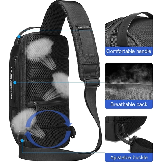Τσάντα με θήκη για Laptop Bange 22085 9.7" Αδιάβροχη - Μαύρο image 9