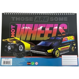 Μπλοκ Ζωγραφικής Gim 23x33 με Αυτοκόλλητα Hot Wheels 40 Φύλλων