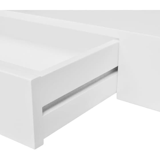 Ράφι Τοίχου VidaXL με Συρτάρι από MDF 80x25x8 cm - Λευκό image 1
