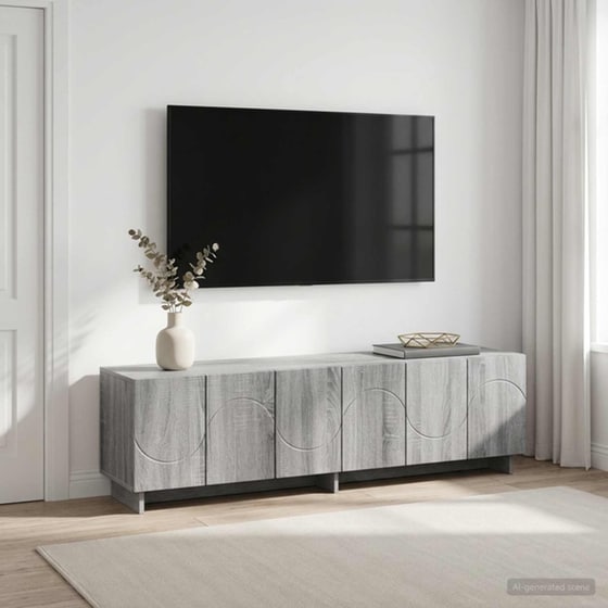 Βάση Τηλεόρασης VidaXL από Επεξεργασμένο Ξύλο 140x34.5x40 cm - Γκρι Sonoma image 2