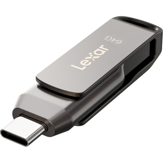 Lexar JumpDrive Dual Drive 64GB USB 3.1 με σύνδεση USB-A & USB-C - Μαύρο image 1