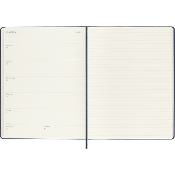 Ημερολόγιο Εβδομαδιαίο 2027 Moleskine 12M XL Hardcover Μπλε image 1