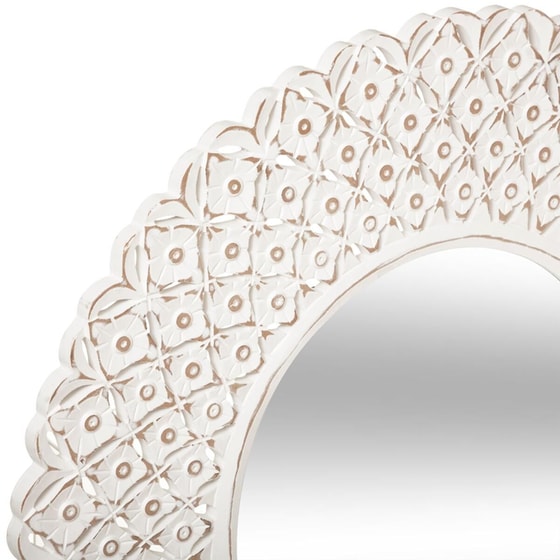 Διακοσμητικός Καθρέφτης Τοίχου Spitishop από MDF Φ75 cm - Λευκό image 1