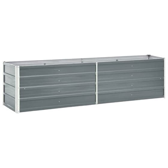 Vidaxl Ζαρντινιέρα Κήπου Γκρι 240 X 40 X 45 Εκ. Γαλβανισμένος Χάλυβας image 1