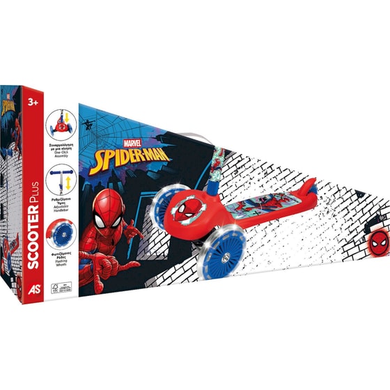 Παιδικό Πατίνι Τρίτροχο AS Scooter Plus Spiderman με Φωτιζόμενες Ρόδες image 7