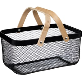 Καλάθι Αποθήκευσης Spitishop Μεταλλικό 26.5x18.5cm - Μαύρο/Μπεζ