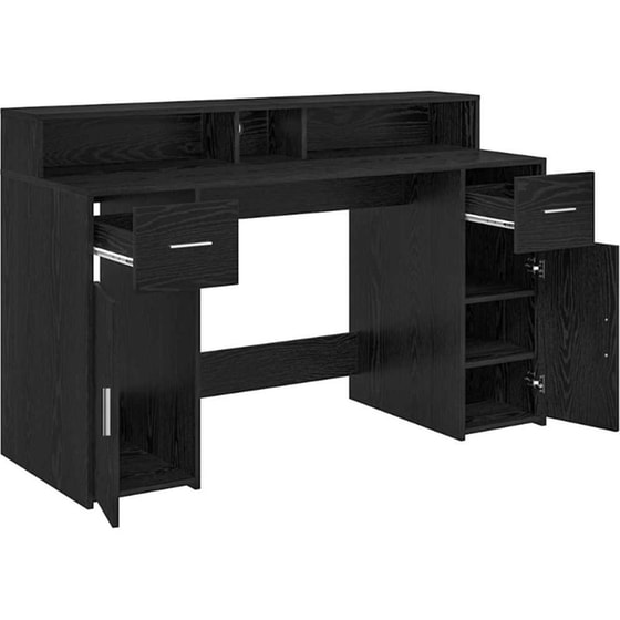 Γραφείο VidaXL από Επεξεργασμένο Ξύλο 140x55x91 cm - Μαύρη Δρυς image 5