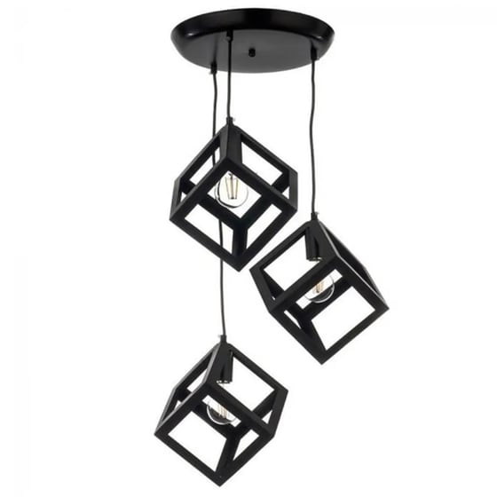 Φωτιστικό Οροφής Τρίφωτο Χατζηκοντίδης C30 Cubio 2 Μεταλλικό - Μαύρο image 0