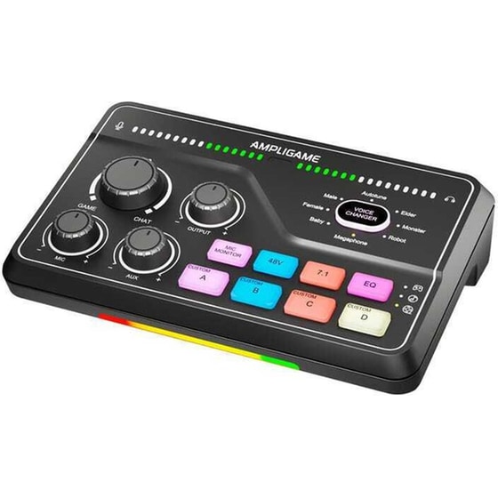 Fifine SC8 RGB Stream Audio Controller Gaming mixer για PC - Μαύρο image 2