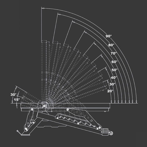 Ρυθμιζόμενος Πάγκος Γυμναστικής Pegasus B1075 Λ-5823, 135.5 x 78.5 x 45-133.5 cm - Μαύρο image 6