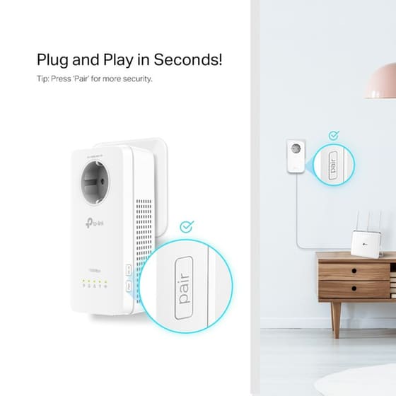 TP-Link TL-WPA8631P KIT AV1300 Powerline Διπλό Kit Ασύρματη Σύνδεση Passthrough έως 1300Mbps με WiFi 6 και 1 Θύρα Ethernet image 5
