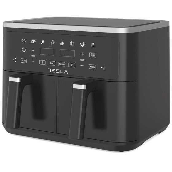 TESLA AF900BSD 2400 W με Αποσπώμενο Διπλό Κάδο 9 L Μαύρη φριτέζα Αέρος image 0