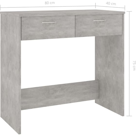 Γραφείο VidaXL από Επεξεργασμένο Ξύλο 80x40x75 cm - Γκρι Σκυροδέματος image 5