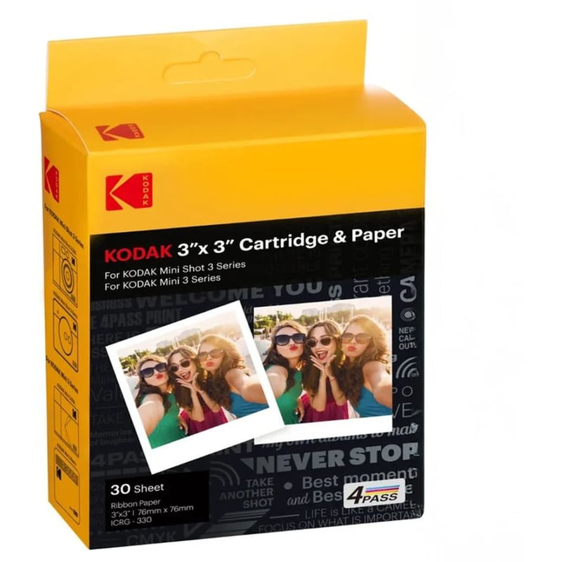 Kodak Mini Shot Combo Printers Cameras C300/C300r Φωτογραφικό Χαρτί Instant 7.6 x 7.6 cm - 30 Φύλλα