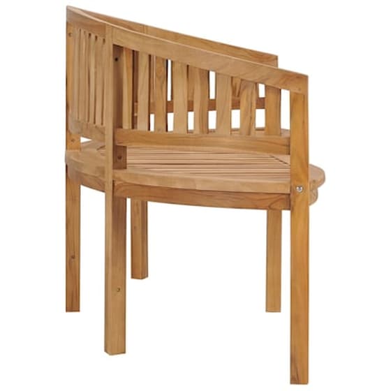 Παγκάκι VidaXL με Καμπυλωτή Πλάτη από Μασίφ Ξύλο Teak 180x66x86 cm - Καφέ image 3