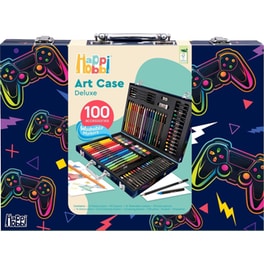 HappiHobbi Κασετίνα Ζωγραφικής Deluxe Βιντεοπαιχνίδι με 100 Αξεσουάρ