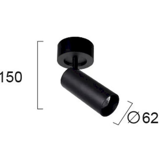 Σποτ Μονόφωτο Viokef Reeds 4184101 Η150 Μεταλλικό - Μαύρο image 1