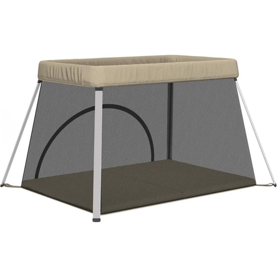 Παρκοκρέβατο VidaXL με Στρώμα Μπεζ Γκρι image 4