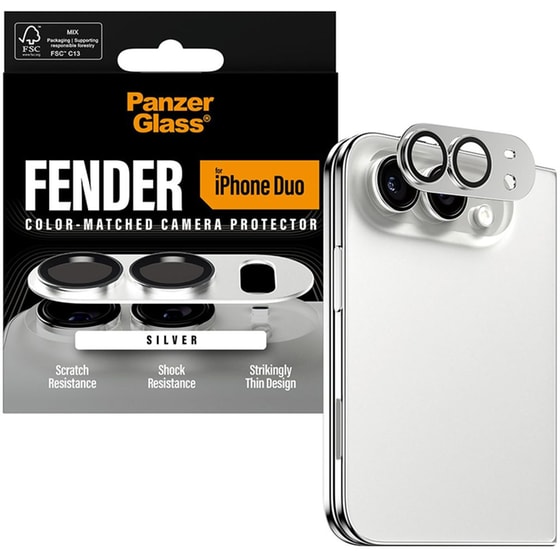 Προστατευτικό καμερών Apple iPhone Duo - PanzerGlass Fender Camera Protector - White image 3