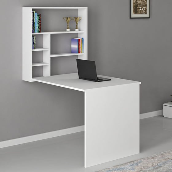 Γραφείο Τοίχου Ανοιγόμενο Ravin Pakoworld Λευκό 63x90x154εκ – 120-000084 image 1