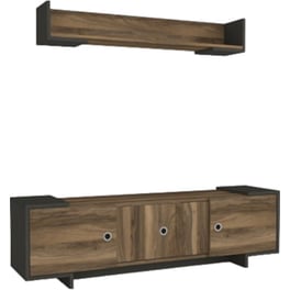 Έπιπλο Τηλεόρασης 24Mall Lipari από Μοριοσανίδα 150x35x43.2 cm - Καρυδί/Ανθρακί