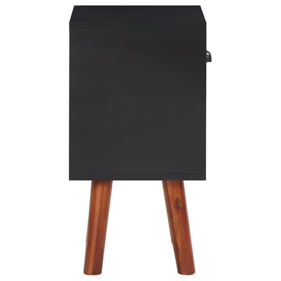 Κομοδίνο Vidaxl Από Μασίφ Ξύλο Ακακίας 40x30x57 cm - Μαύρο Καφέ image 3