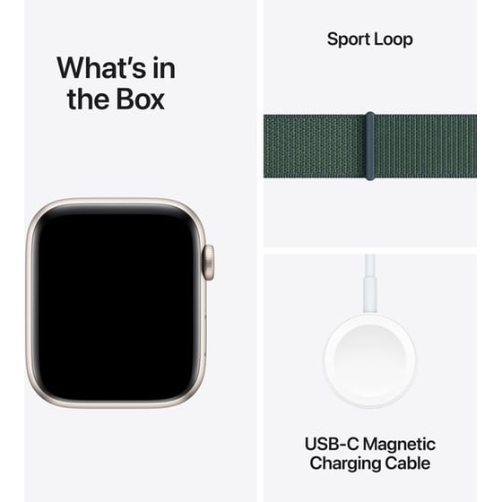 Apple Watch SE GPS 40mm - Starlight Aluminium Case with Lake Green Sport Loop image 6