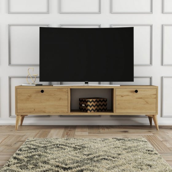 Έπιπλο Τηλεόρασης 24Mall Carlos από Μοριοσανίδα 138x29.5x42.6 cm - Μπεζ image 1