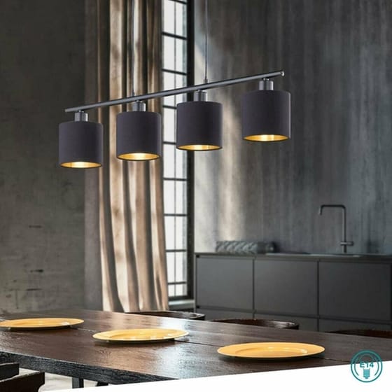 Trio Lighting Tommy Ρυθμιζόμενο Κρεμαστό Φωτιστικό Μαύρο Ράγα για 4 Λαμπτήρες E14 75x12x150εκ. image 2