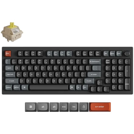 Keychron V5 Ultra 8K V5U-D4 Ασύρματο Gaming Μηχανικό Πληκτρολόγιο 96% με Banana διακόπτες και RGB φωτισμό - Μαύρο (US) image 0