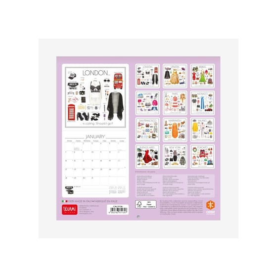 Ημερολόγιο Τοίχου Legami 2019 Μηνιαίο Fashion Medium image 1