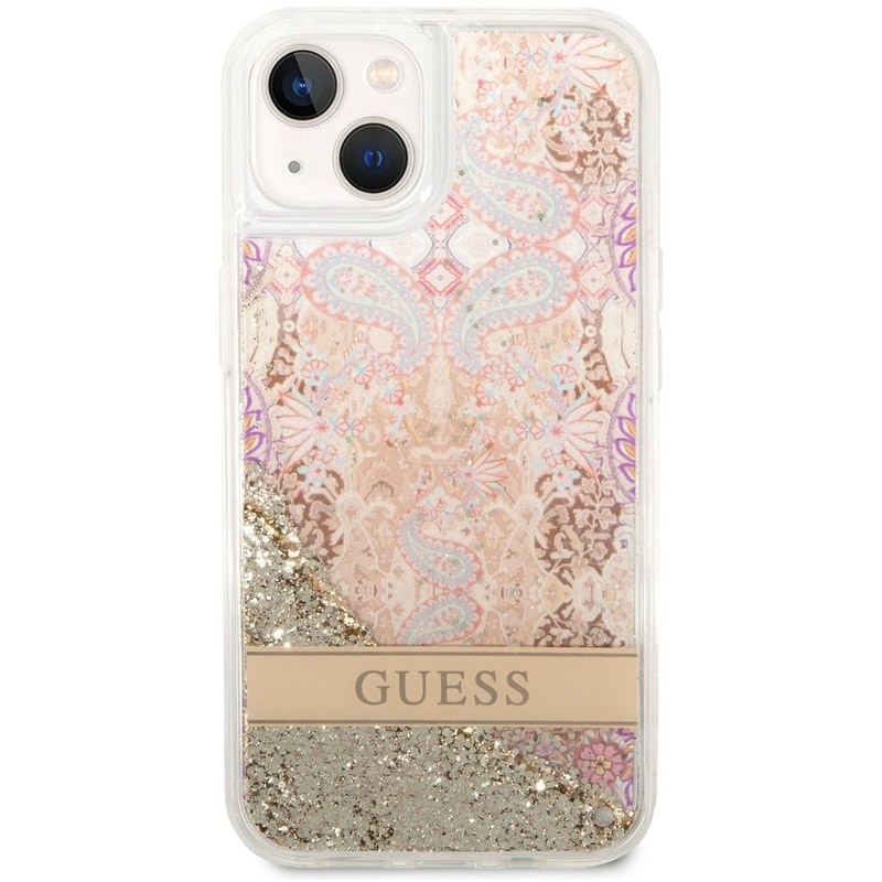 GUESS Θήκη Apple iPhone 14 Plus - Guess Liquid Glitter Paisley Gold Collection - Gold
