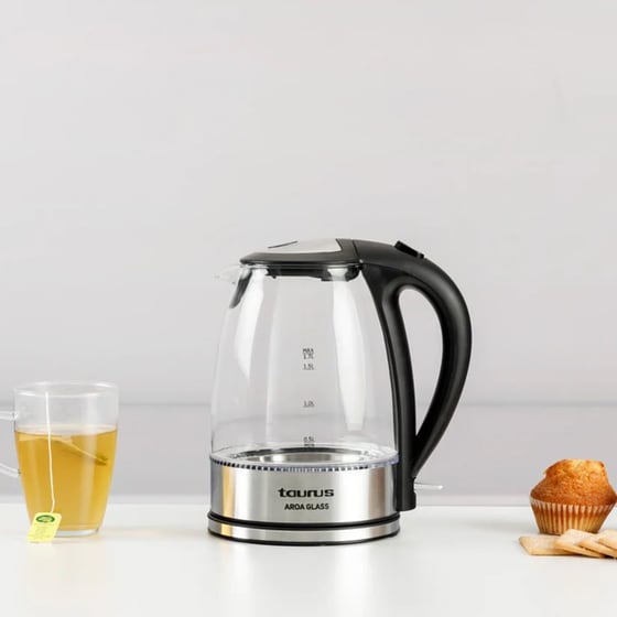 Βραστήρας TAURUS AROA GLASS 2200 W 1.7 L Ασημί/Μαύρο image 2