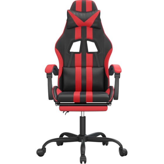 Καρέκλα Gaming VIDAXL 349532 με Υποπόδιο από Τεχνητό Δέρμα - Μαύρο image 1