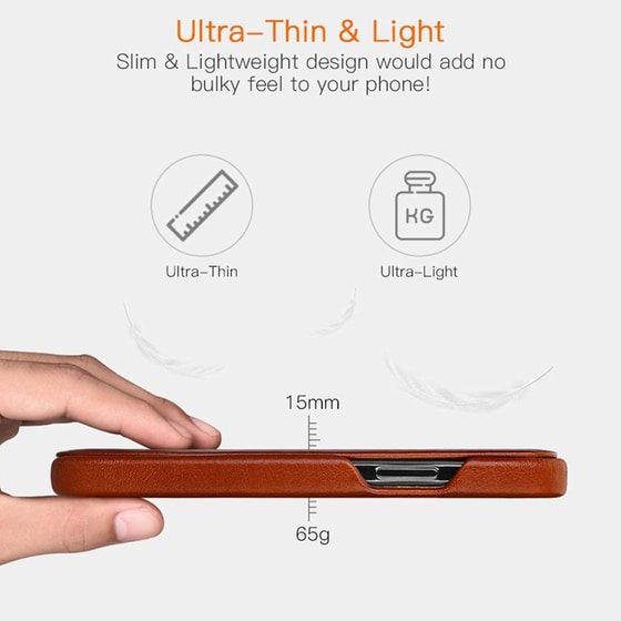 Θήκη Apple iPhone 12 Mini - Icarer Curved Edge Vintage Series - Brown image 1
